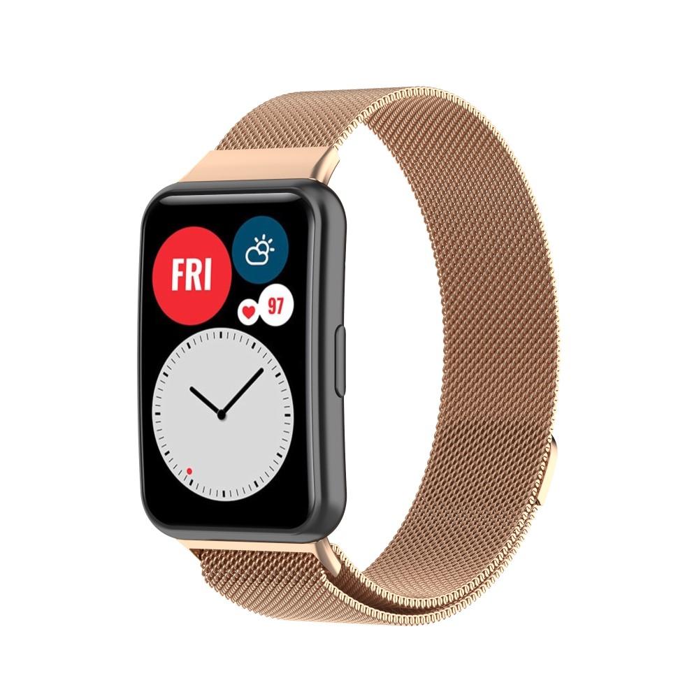 Pulsera milanesa para Huawei Watch Fit, oro rosa