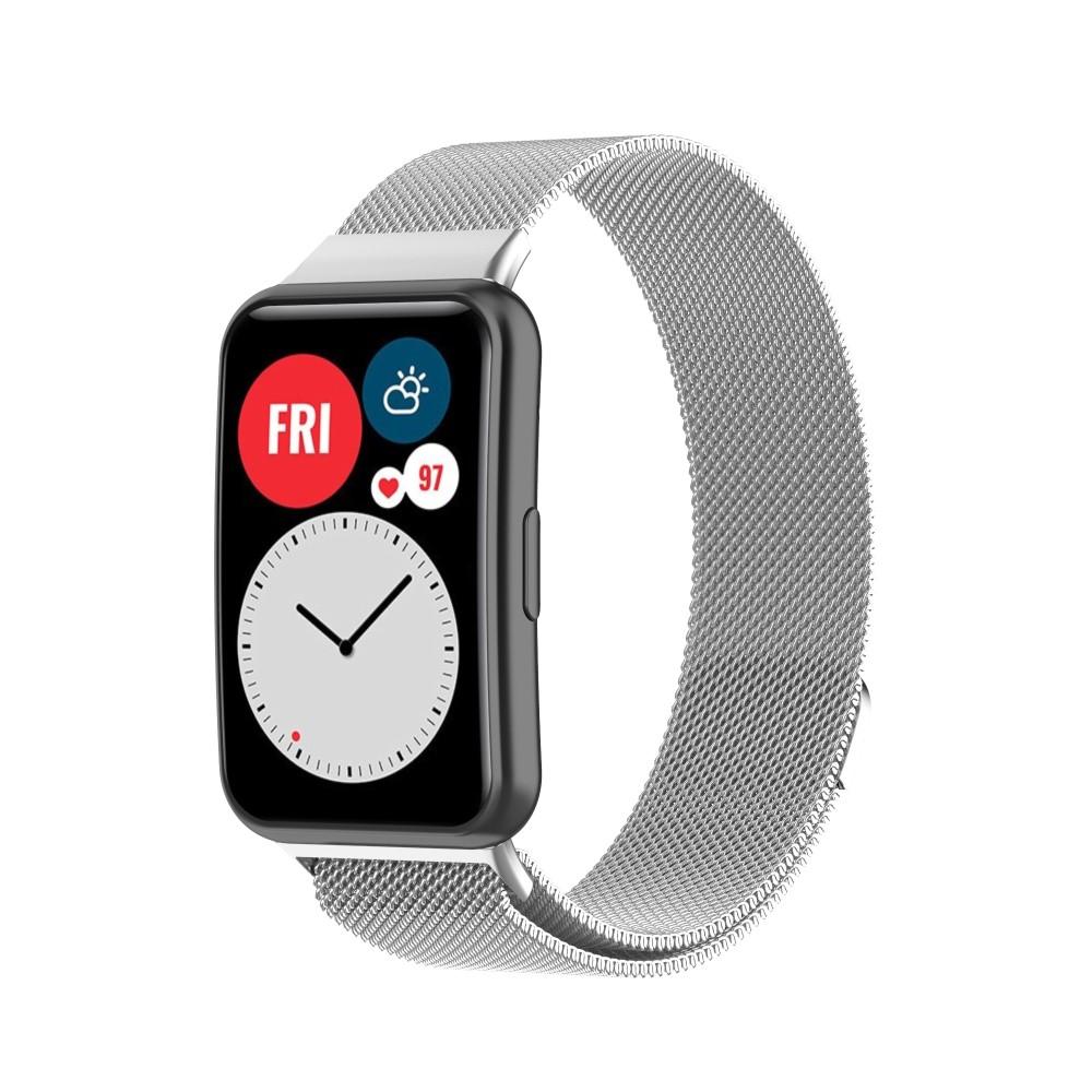 Pulsera milanesa para Huawei Watch Fit, Plata