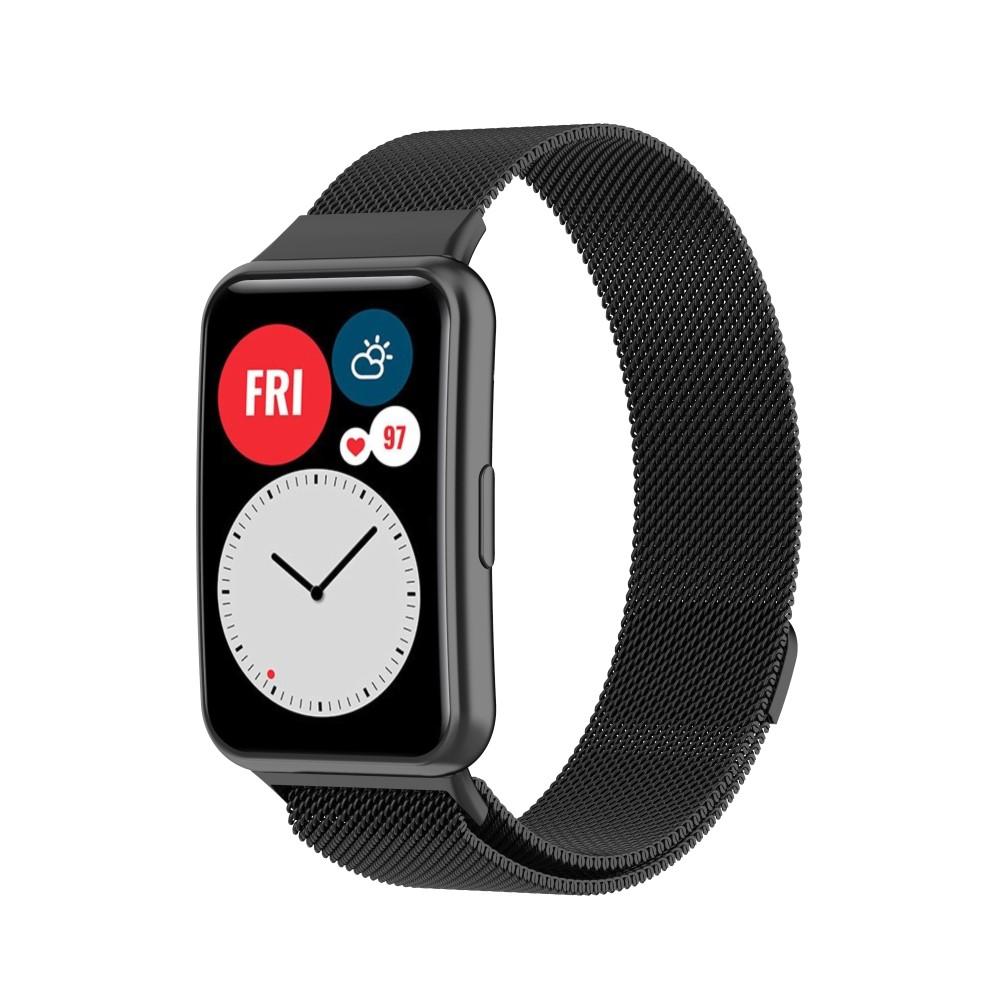 Pulsera milanesa para Huawei Watch Fit, Negro