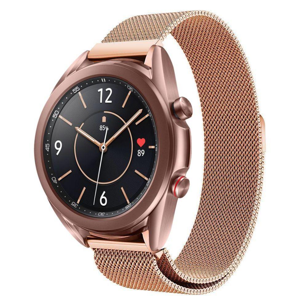 Pulsera milanesa para Samsung Galaxy Watch 3 41mm, Oro rosa