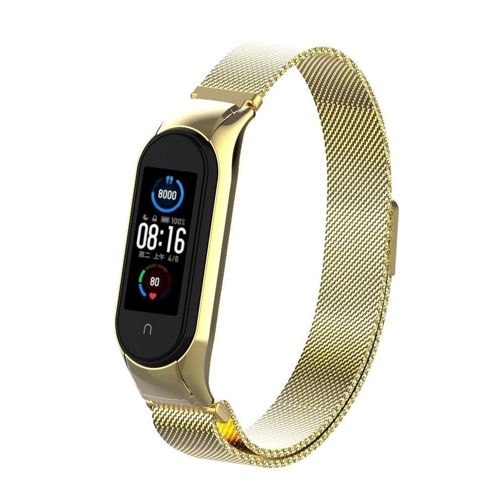 Pulsera milanesa para Xiaomi Mi Band 5/6, oro