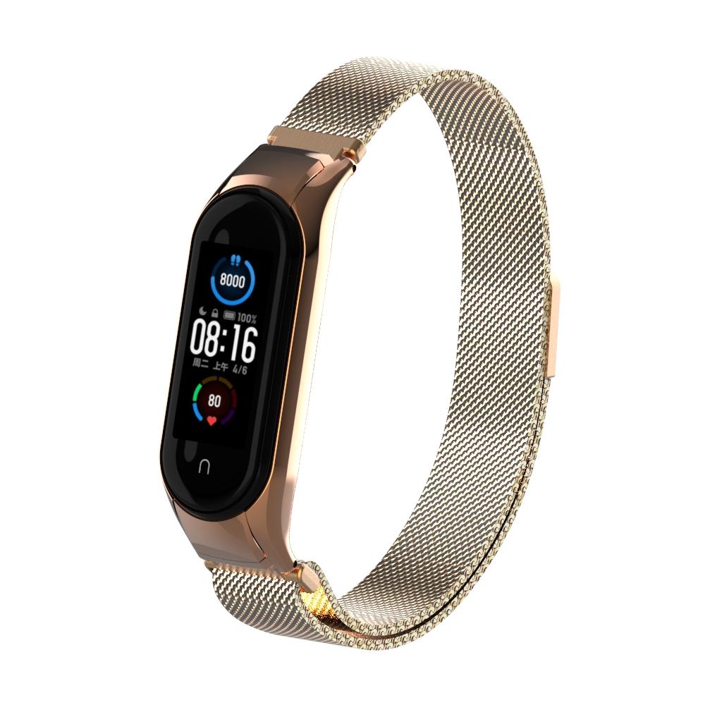 Pulsera milanesa para Xiaomi Mi Band 5/6, oro rosa