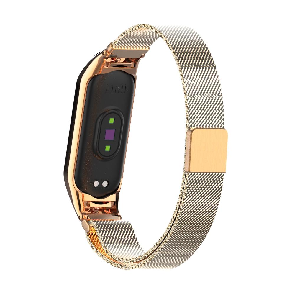 Pulsera milanesa para Xiaomi Mi Band 5/6, oro rosa