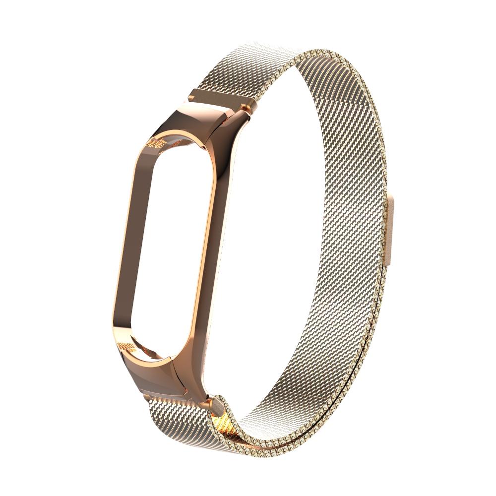 Pulsera milanesa para Xiaomi Mi Band 5/6, oro rosa