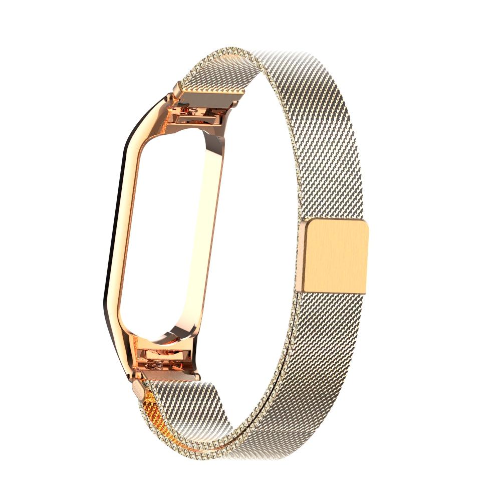 Pulsera milanesa para Xiaomi Mi Band 5/6, oro rosa