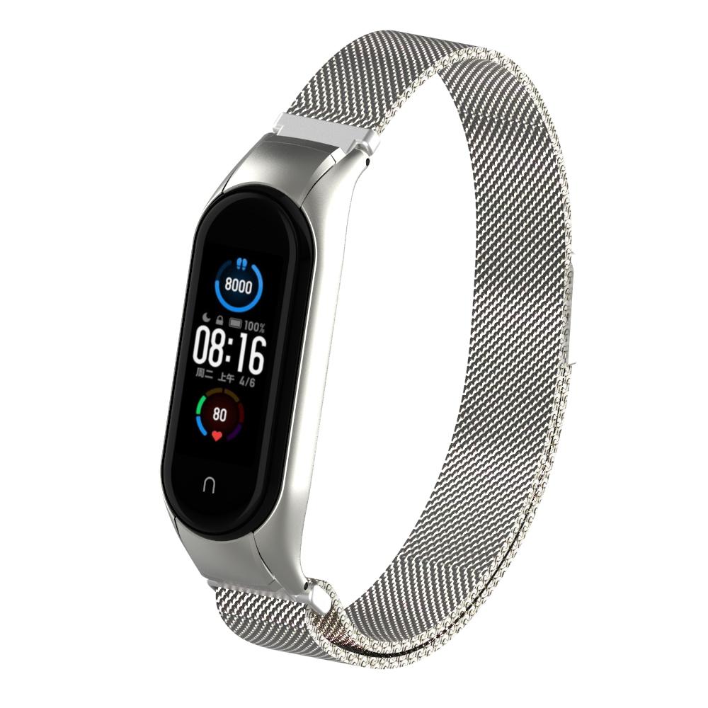 Pulsera milanesa para Xiaomi Mi Band 5/6, plata