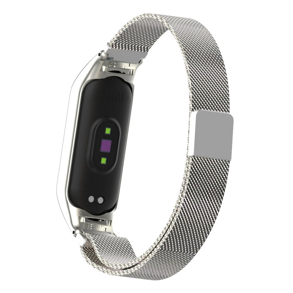 Pulsera milanesa para Xiaomi Mi Band 5/Mi Band 6, Plata