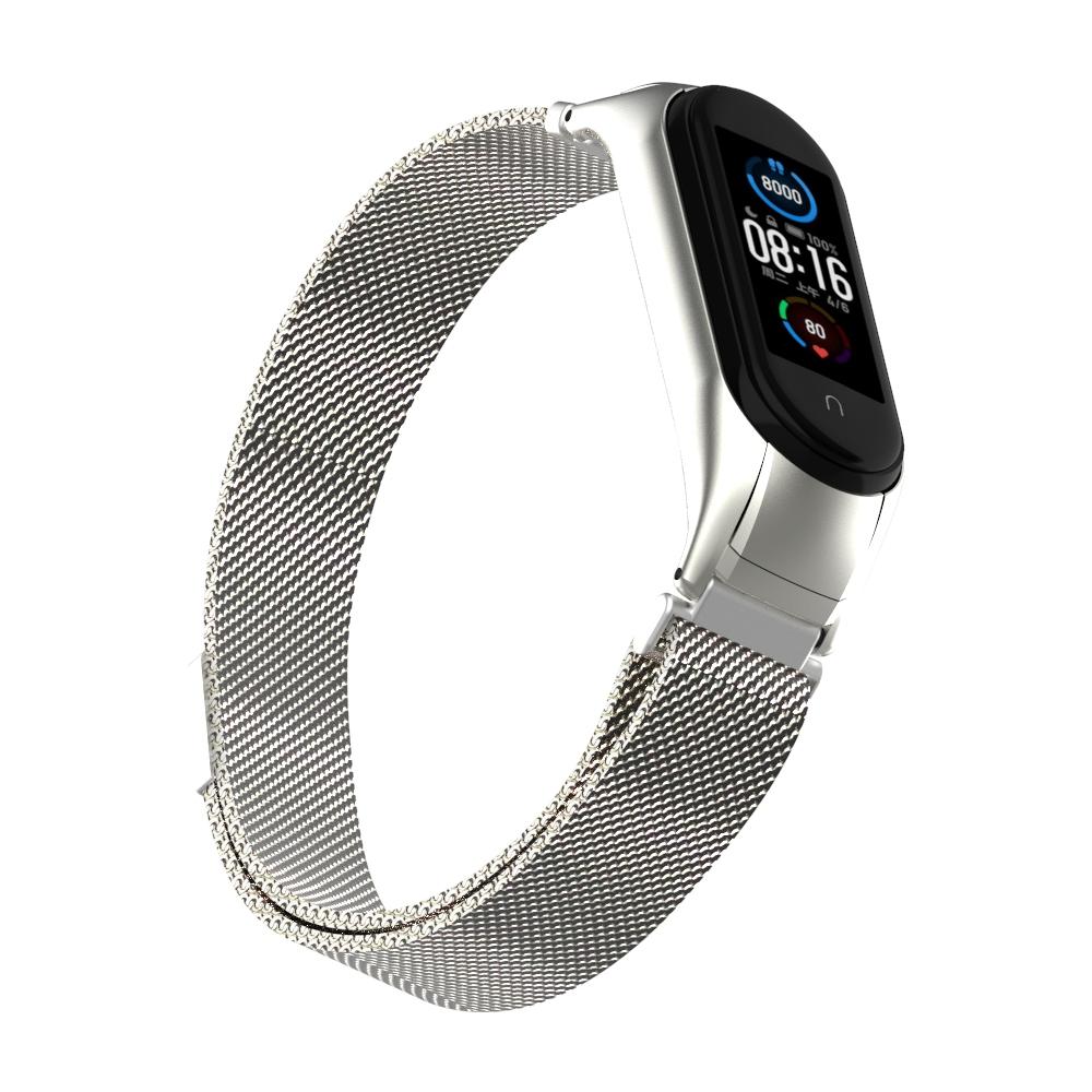 Pulsera milanesa para Xiaomi Mi Band 5/Mi Band 6, Plata