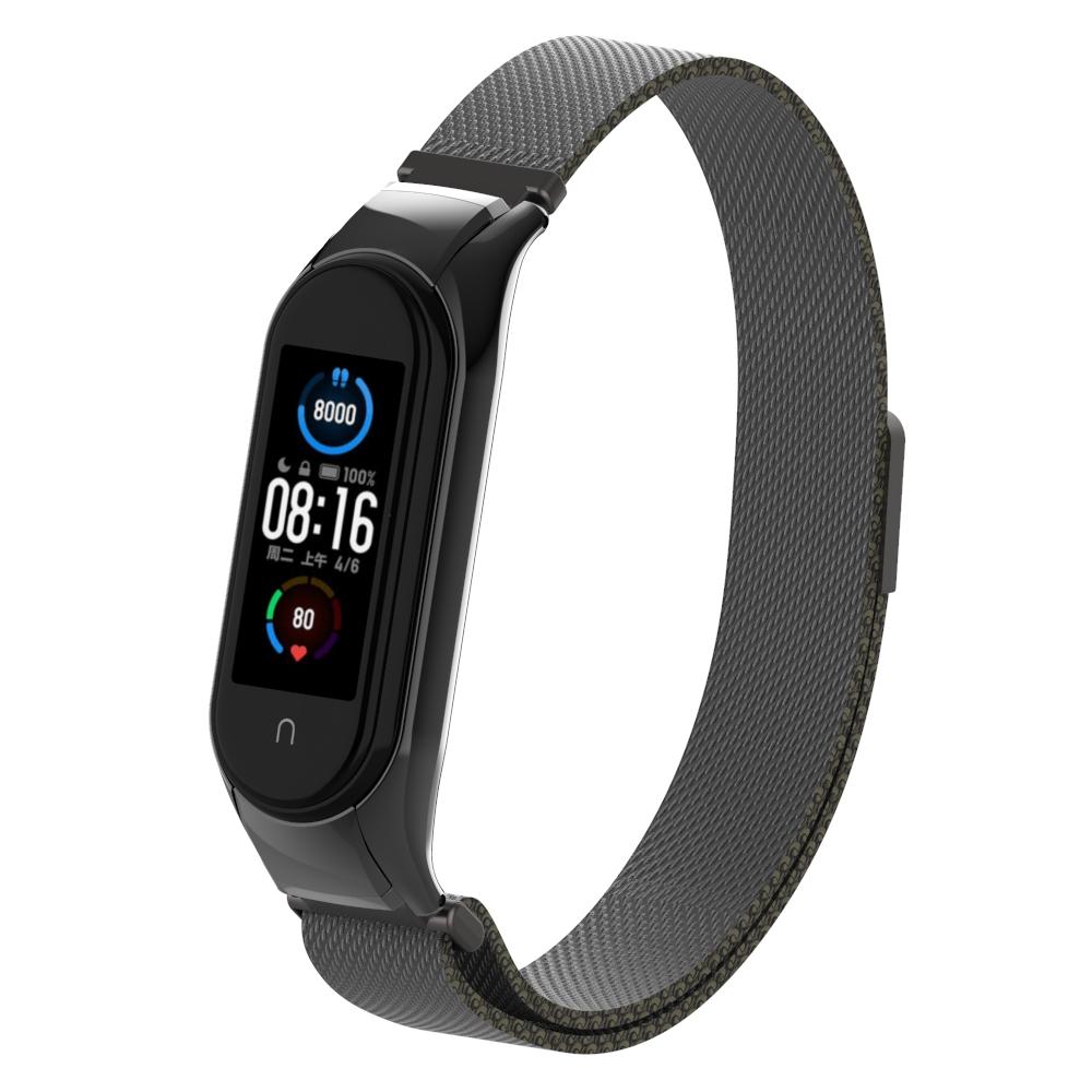 Pulsera milanesa para Xiaomi Mi Band 5/6, negro