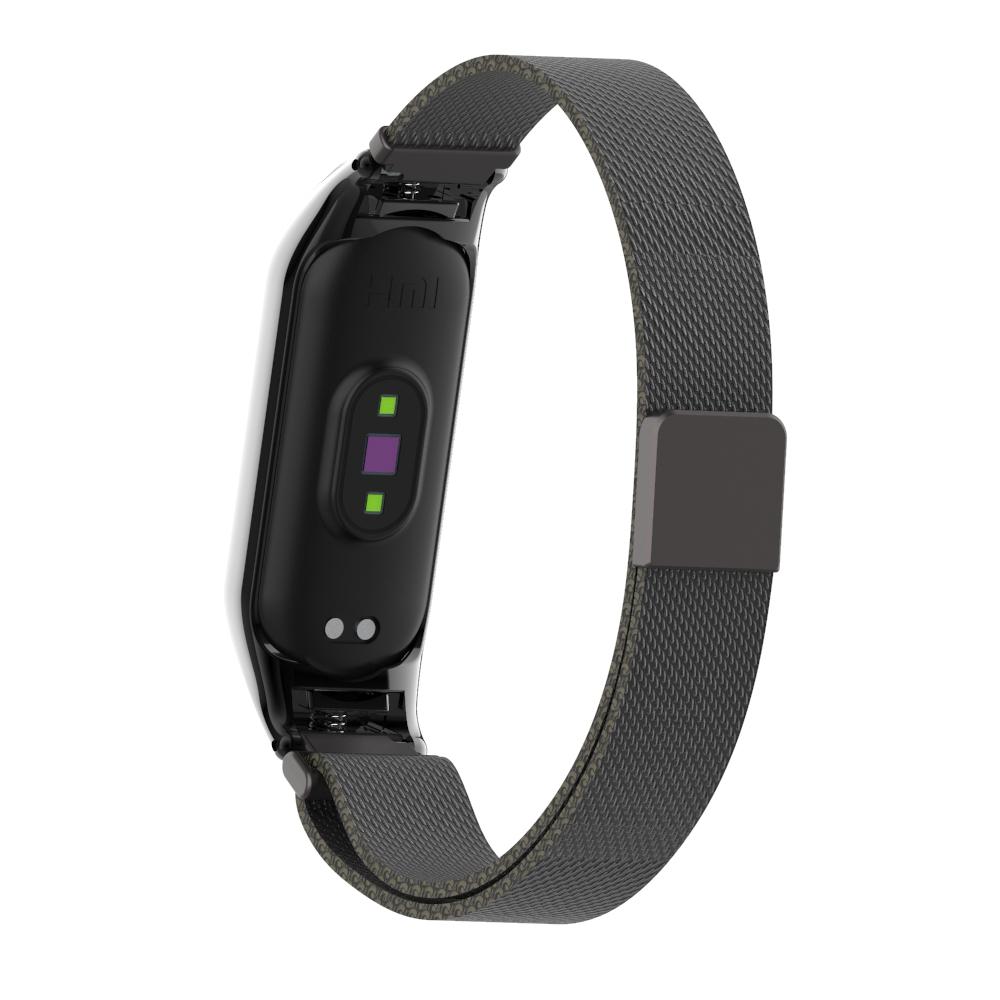 Pulsera milanesa para Xiaomi Mi Band 5/6, negro