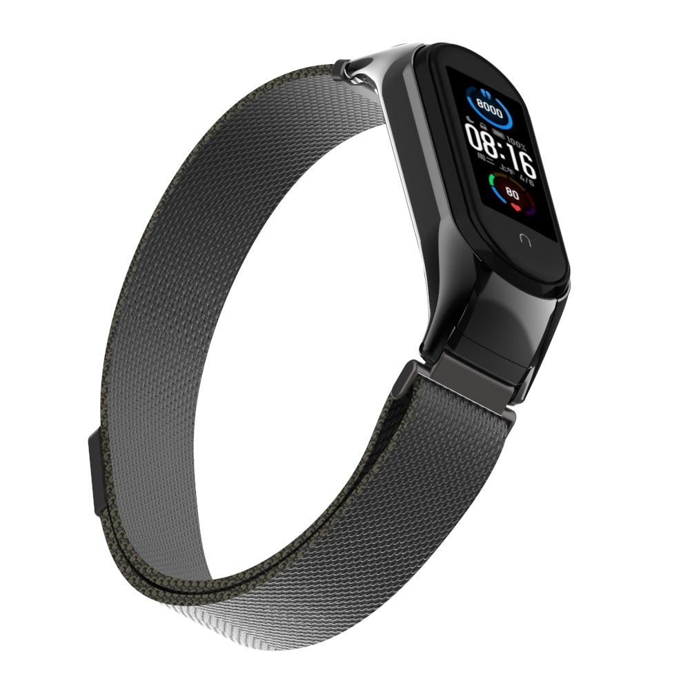 Pulsera milanesa para Xiaomi Mi Band 5/6, negro