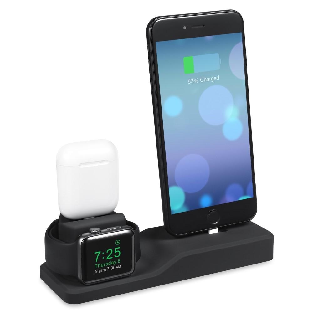 Soporte de carga 3 in 1 AirPods/Apple Watch/iPhone Negro