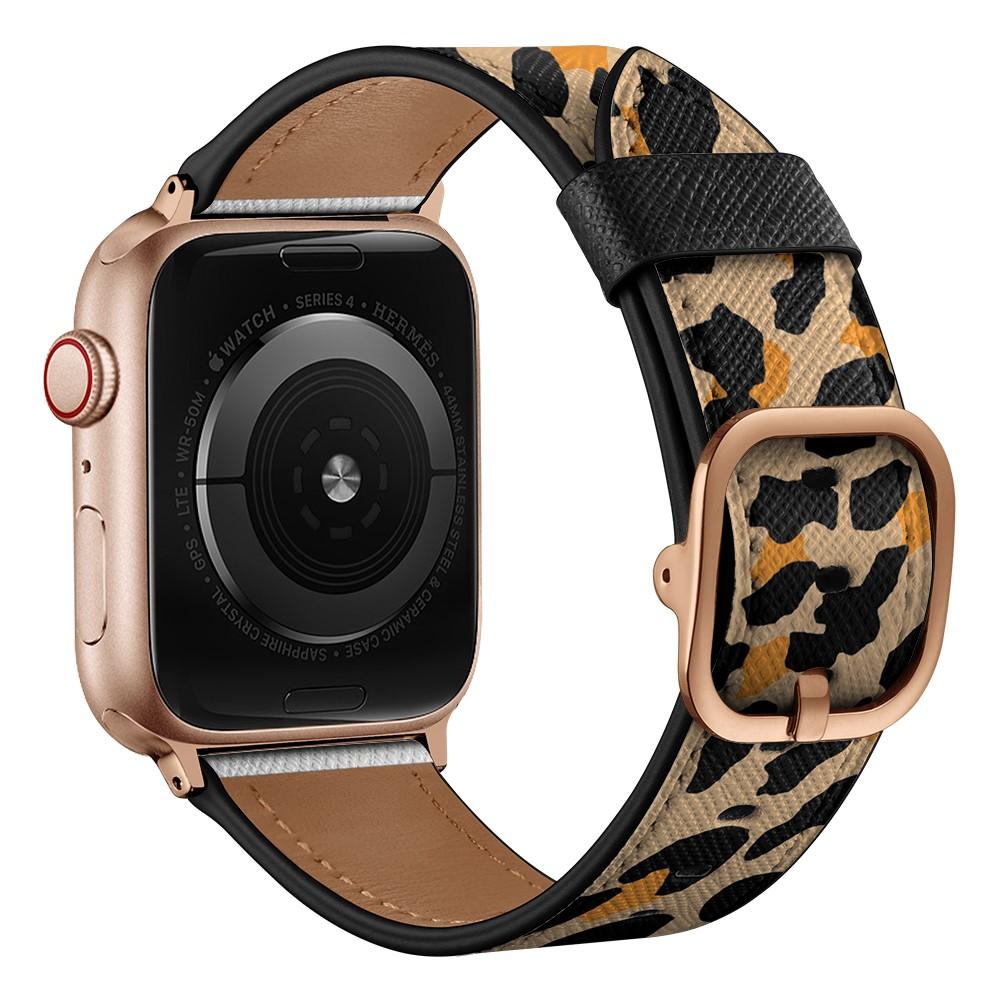 Correa de Piel Apple Watch Series 10 46mm Leopardo