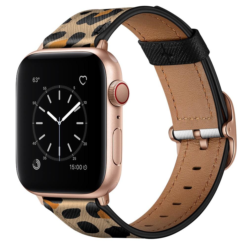 Correa de Piel Apple Watch Series 10 46mm Leopardo