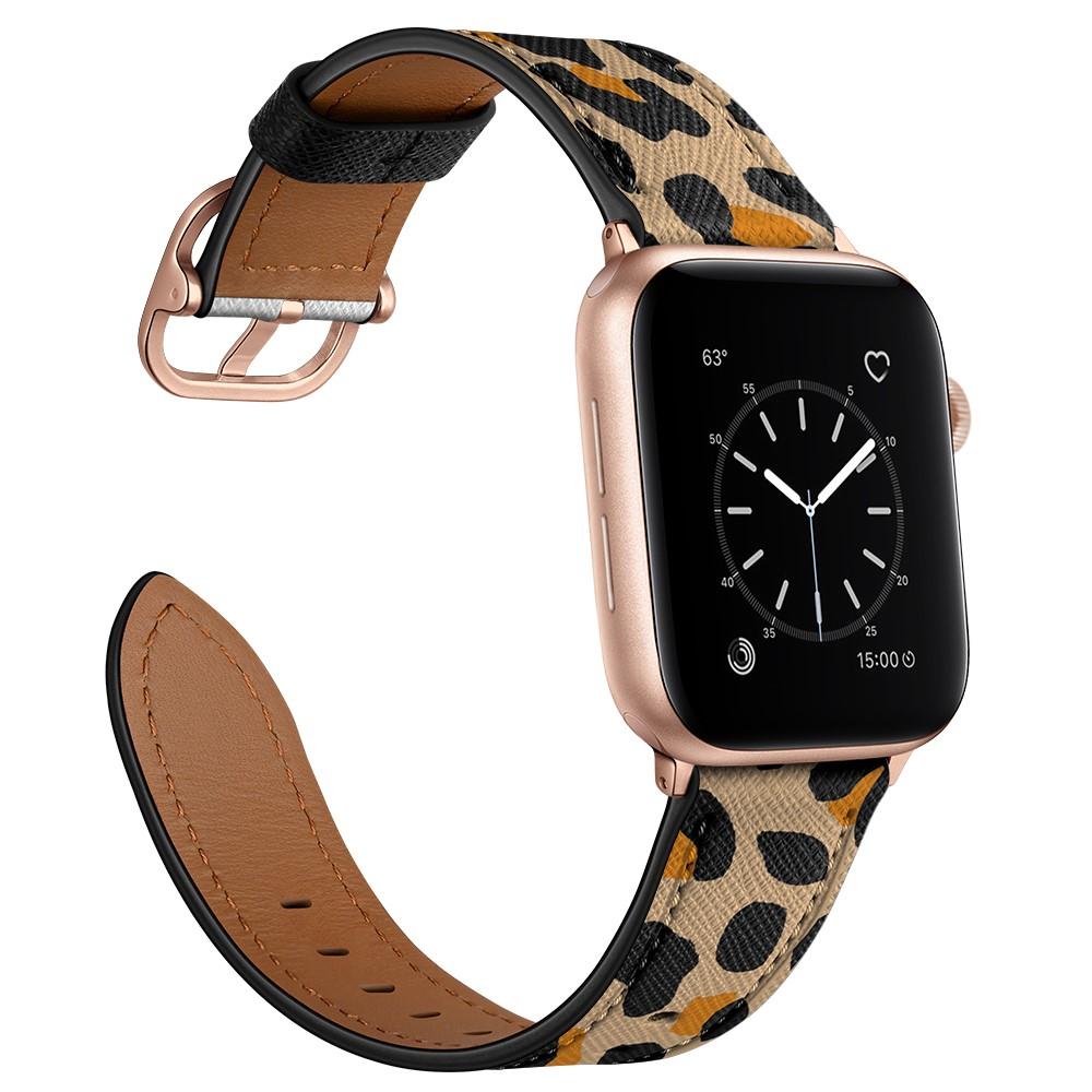 Correa de Piel Apple Watch Series 10 46mm Leopardo