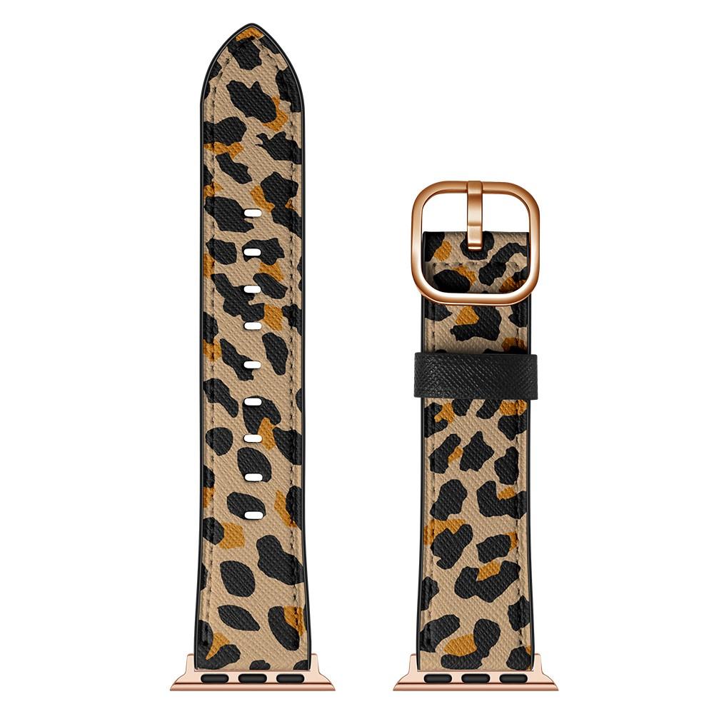 Correa de Piel Apple Watch Series 10 46mm Leopardo