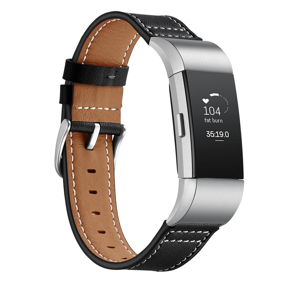 Correa de Piel Fitbit Charge 2 Negro