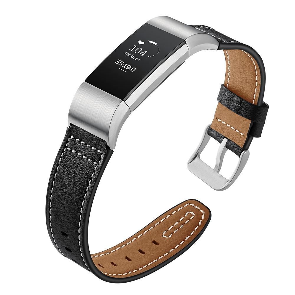 Correa de Piel Fitbit Charge 2 Negro