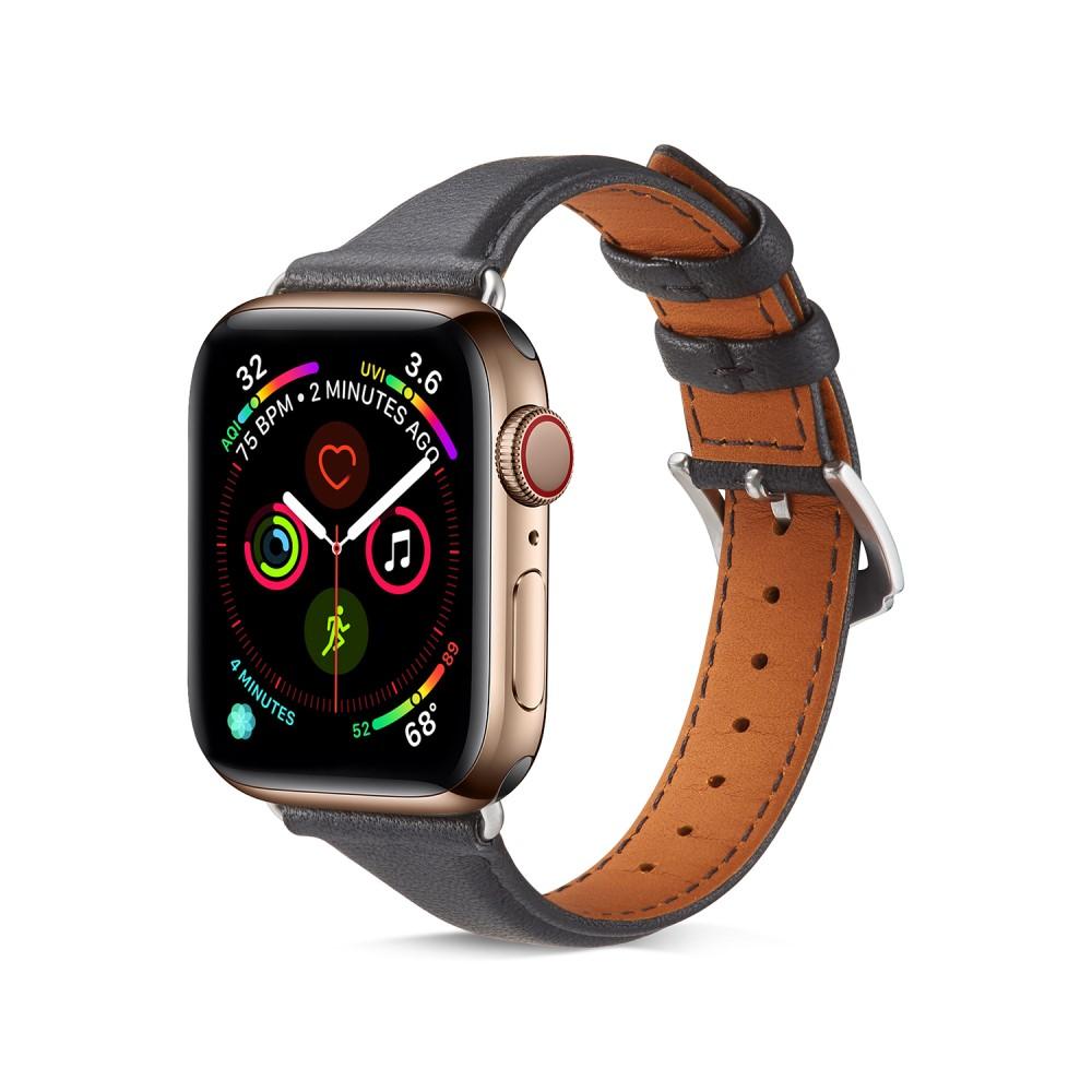 Correa fina de piel Apple Watch 45mm Series 8 Negro