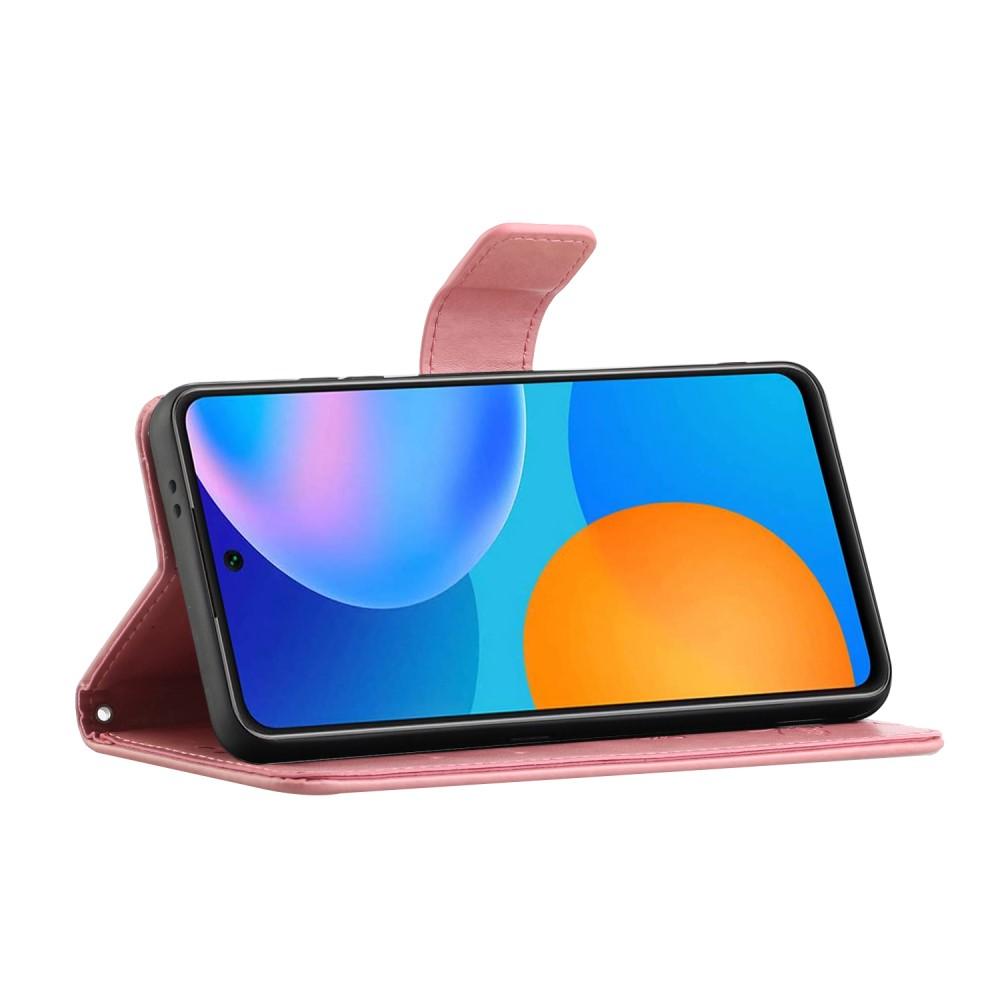 Funda de cuero con mariposas para Samsung Galaxy S21 FE, rosado