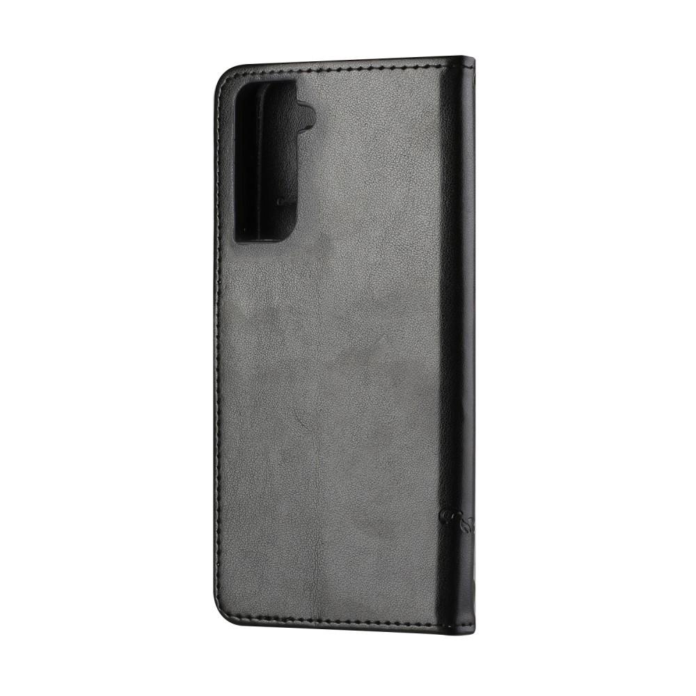 Funda de Cuero con Mariposas Samsung Galaxy S21 FE, Negro