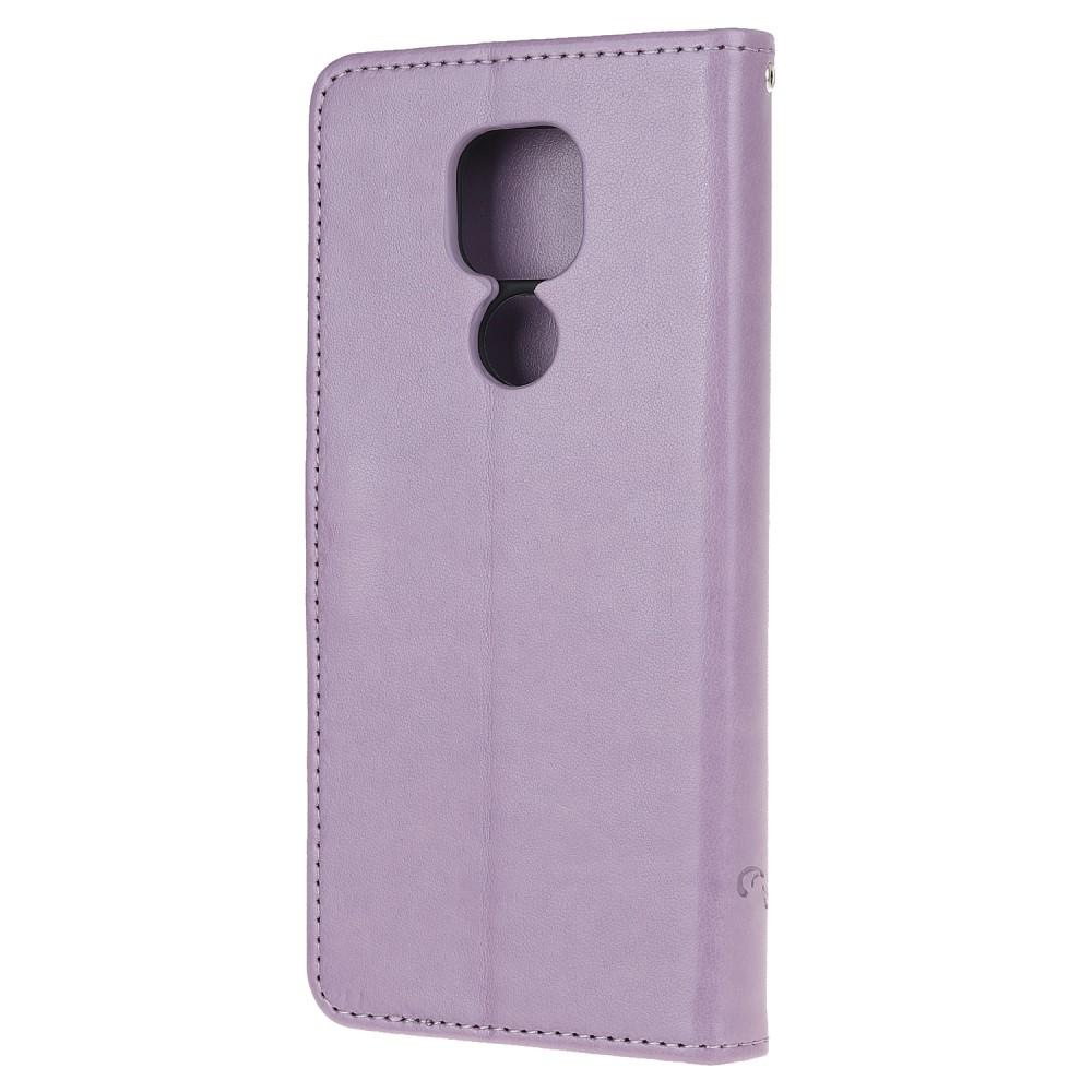 Funda de cuero con mariposas para Motorola Moto G9 Play/E7 Plus, violeta