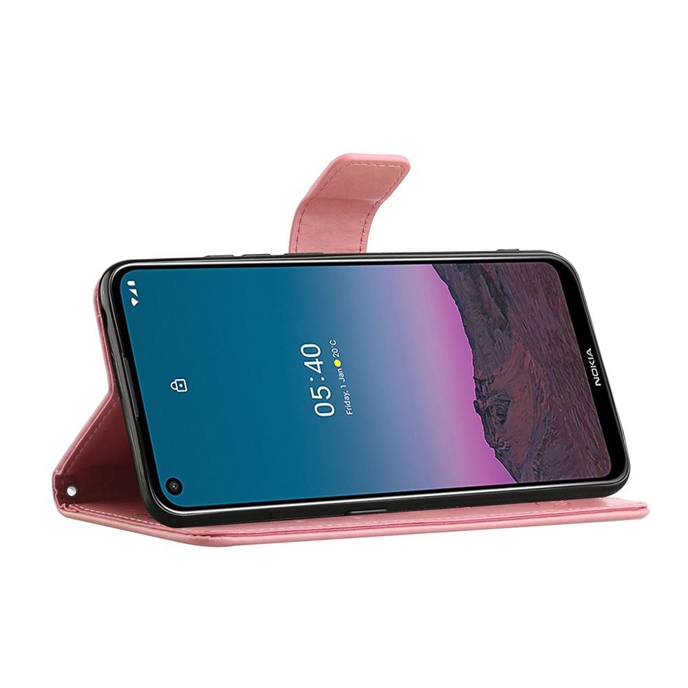 Funda de cuero con mariposas para Nokia 5.4, rosado