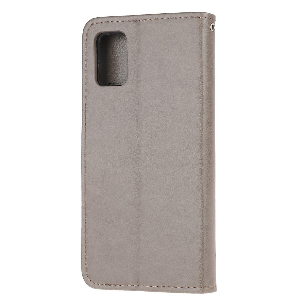 Funda de Cuero con Mariposas Samsung Galaxy A32 5G, Gris