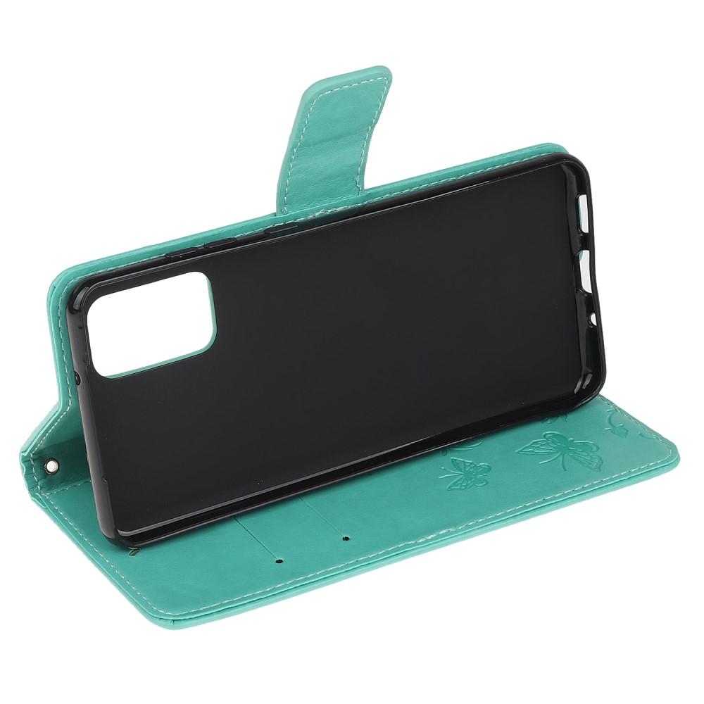 Funda de cuero con mariposas para Samsung Galaxy S20 FE, verde