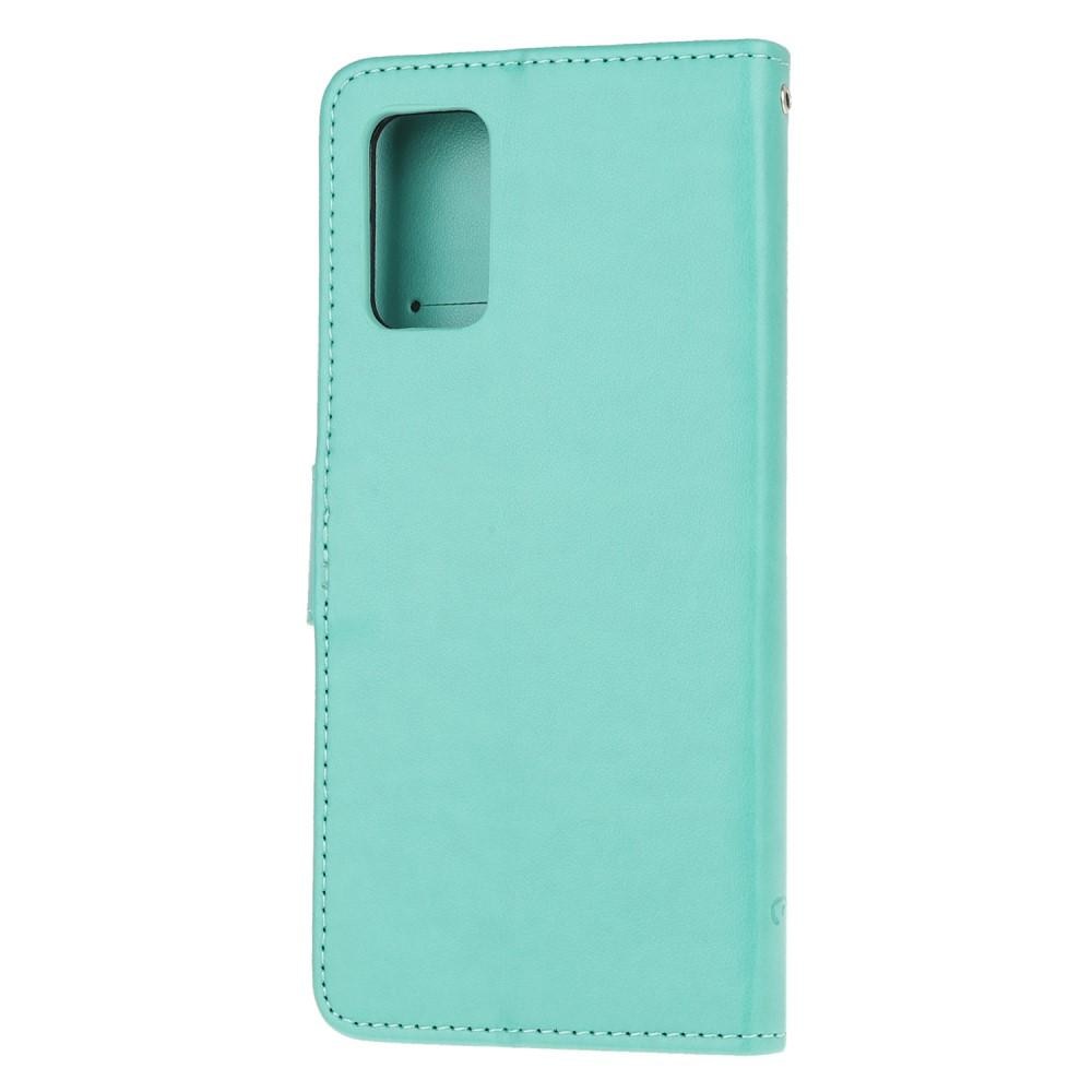 Funda de cuero con mariposas para Samsung Galaxy S20 FE, verde