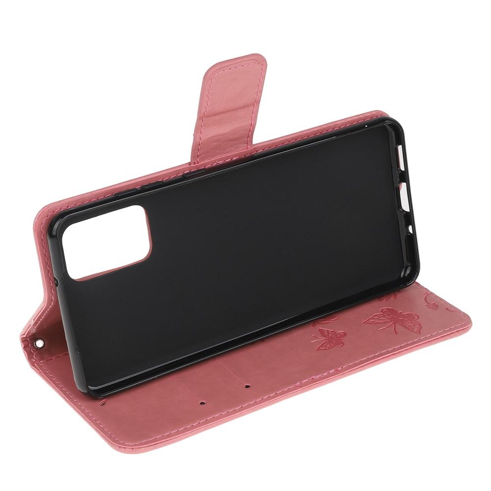 Funda de cuero con mariposas para Samsung Galaxy S20 FE, rosado