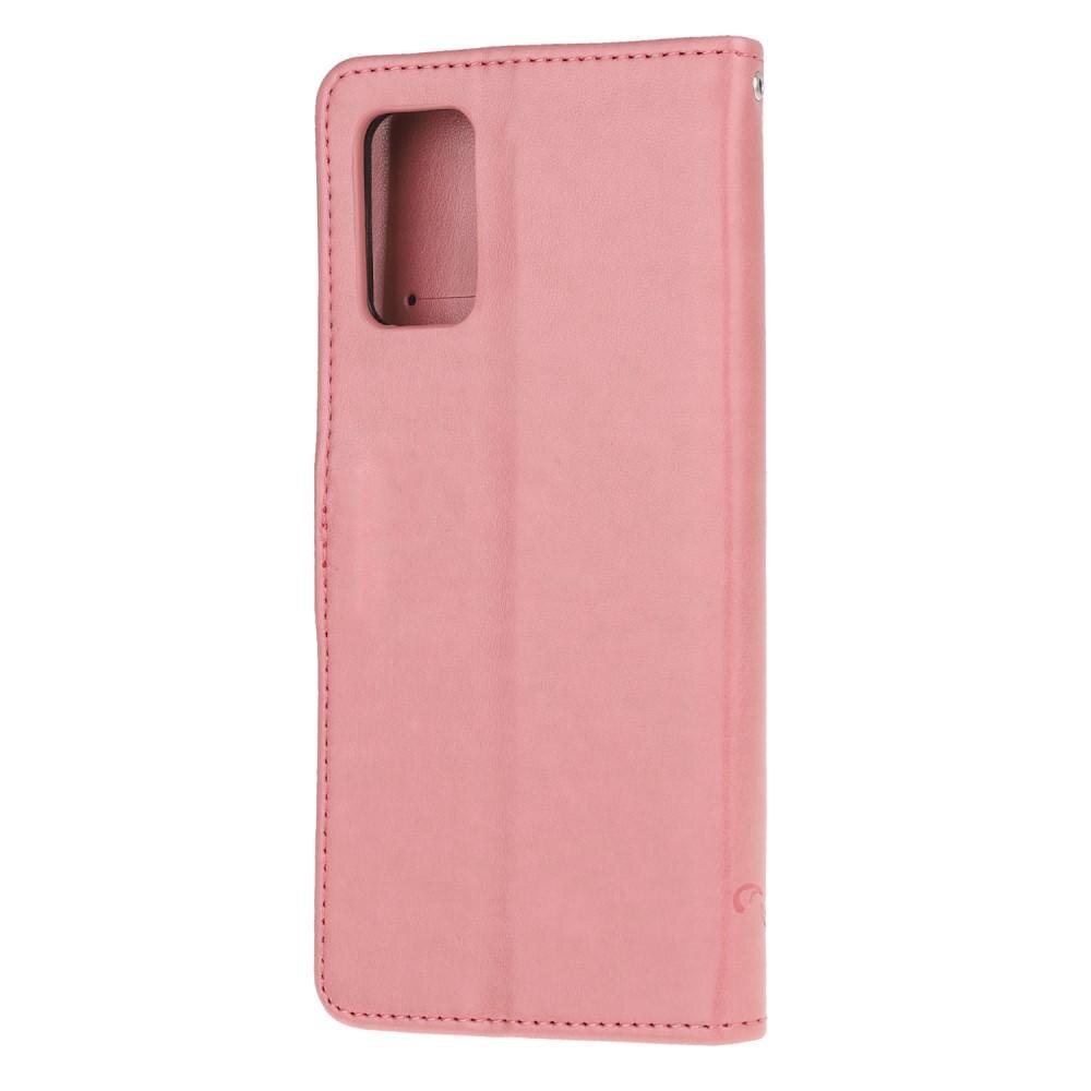 Funda de Cuero con Mariposas Samsung Galaxy S20 FE, Rosa