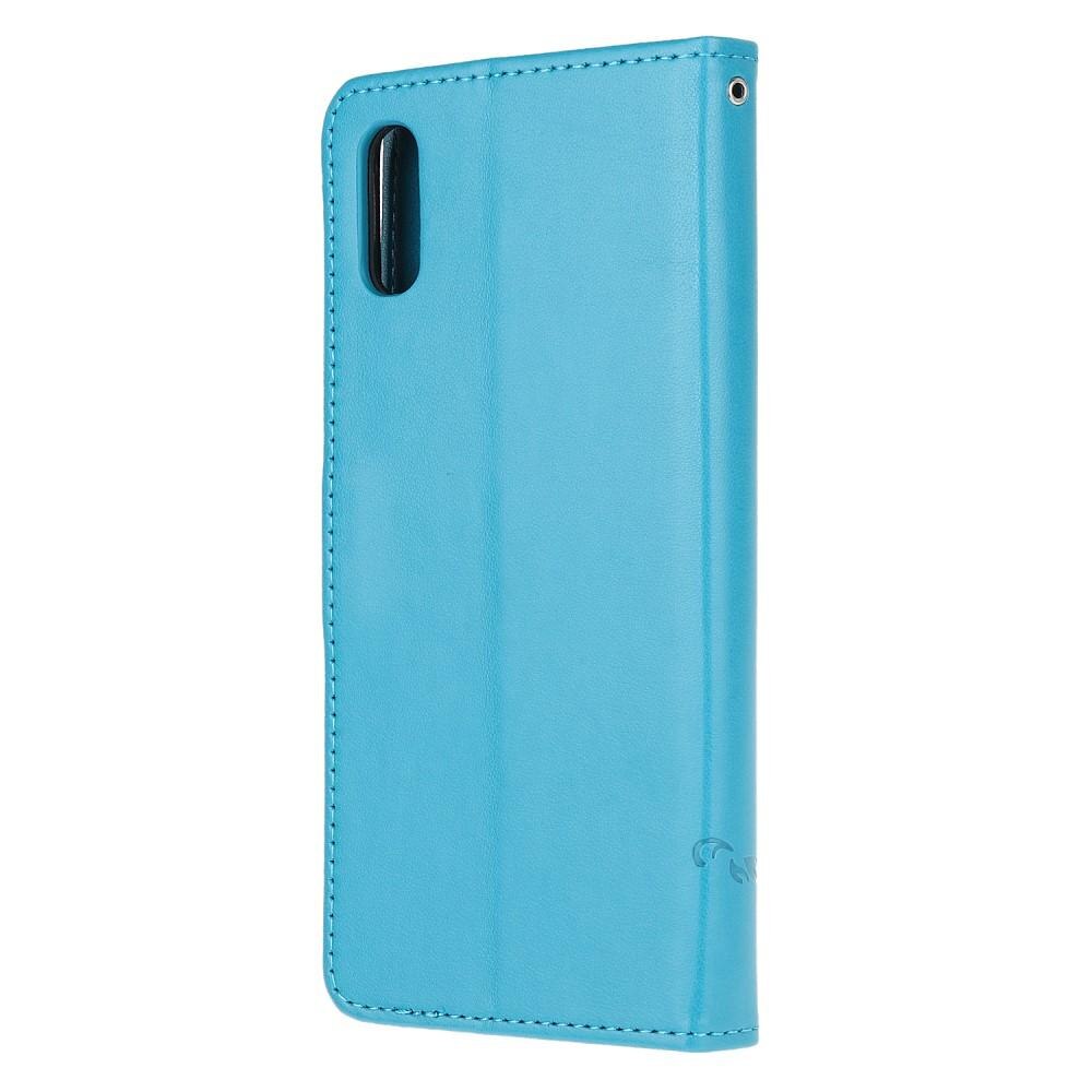 Funda de cuero con mariposas para Samsung Galaxy Xcover 5, azul