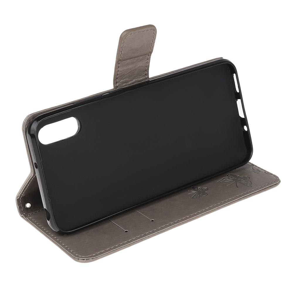 Funda de Cuero con Mariposas Samsung Galaxy Xcover 5, Gris
