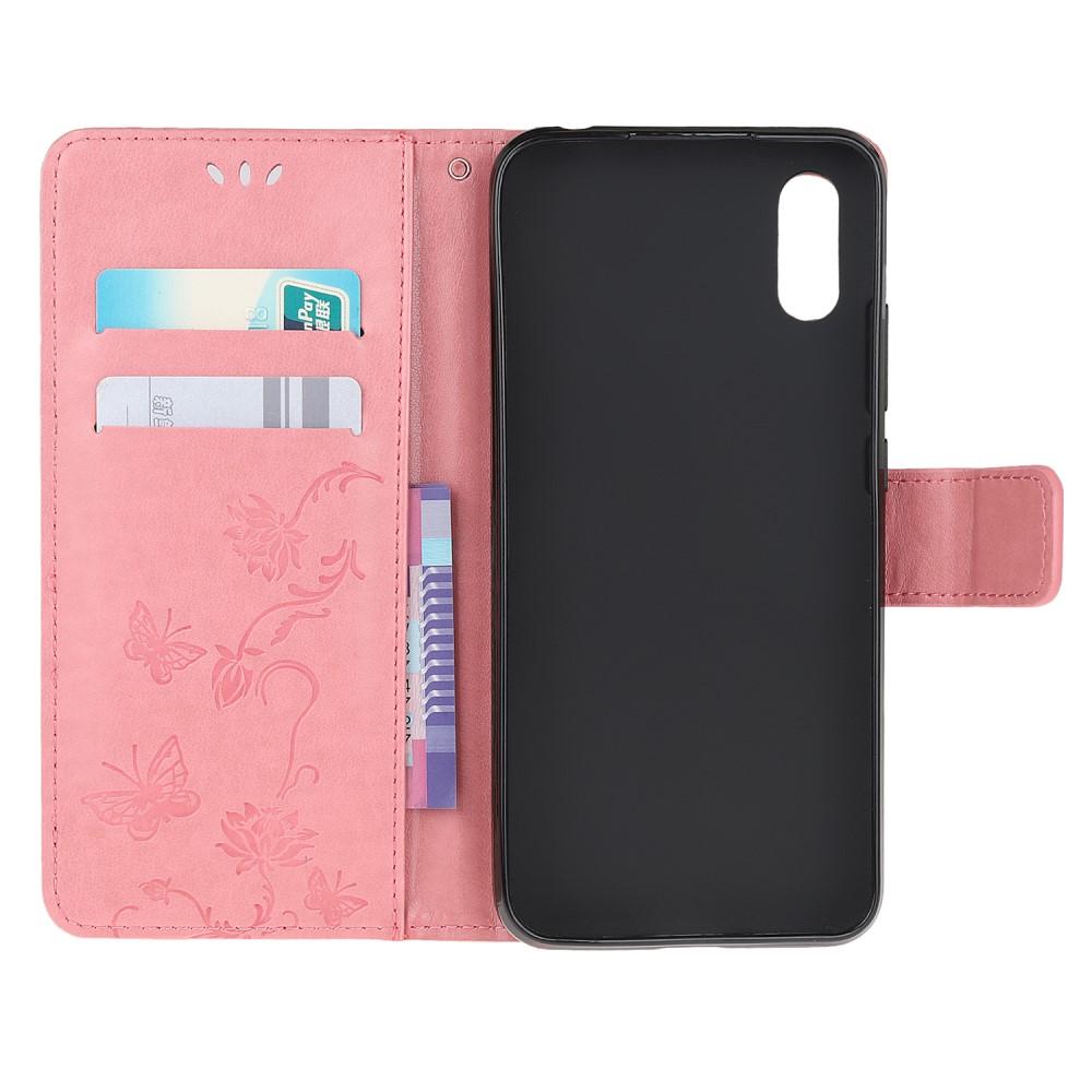 Funda de Cuero con Mariposas Samsung Galaxy Xcover 5, Rosa