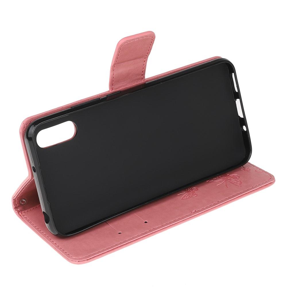 Funda de Cuero con Mariposas Samsung Galaxy Xcover 5, Rosa