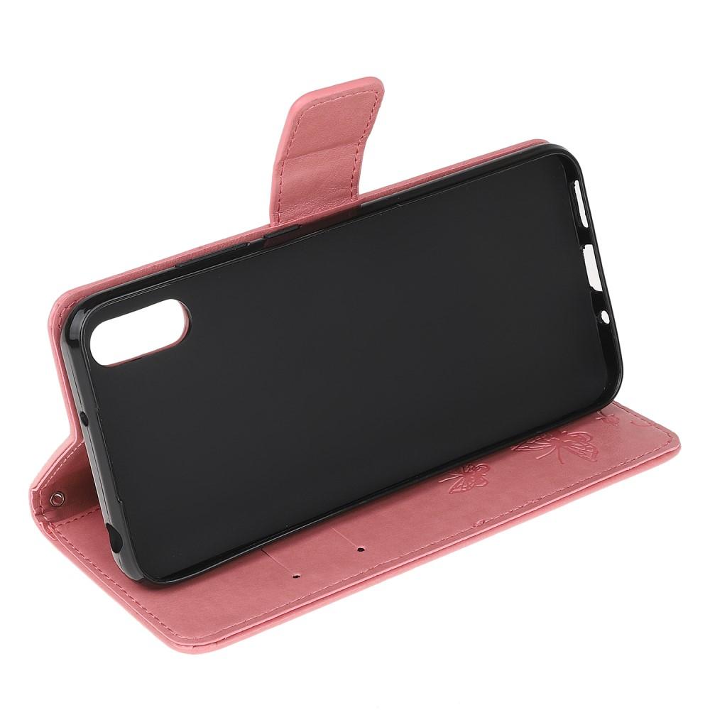 Funda de cuero con mariposas para Samsung Galaxy Xcover 5, rosado