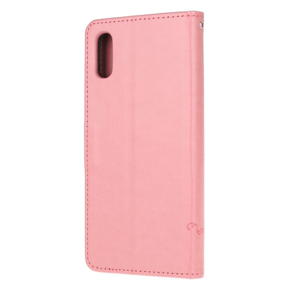 Funda de cuero con mariposas para Samsung Galaxy Xcover 5, rosado