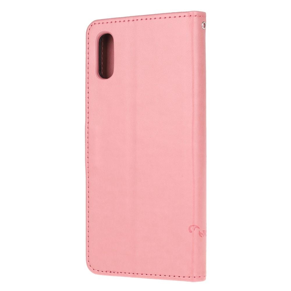 Funda de Cuero con Mariposas Samsung Galaxy Xcover 5, Rosa