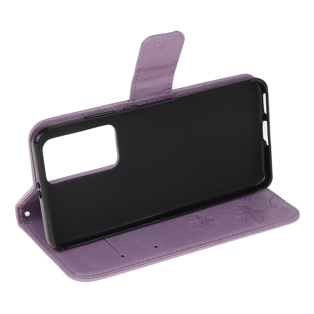 Funda de Cuero con Mariposas Xiaomi Mi 10T/10T Pro, Púrpura