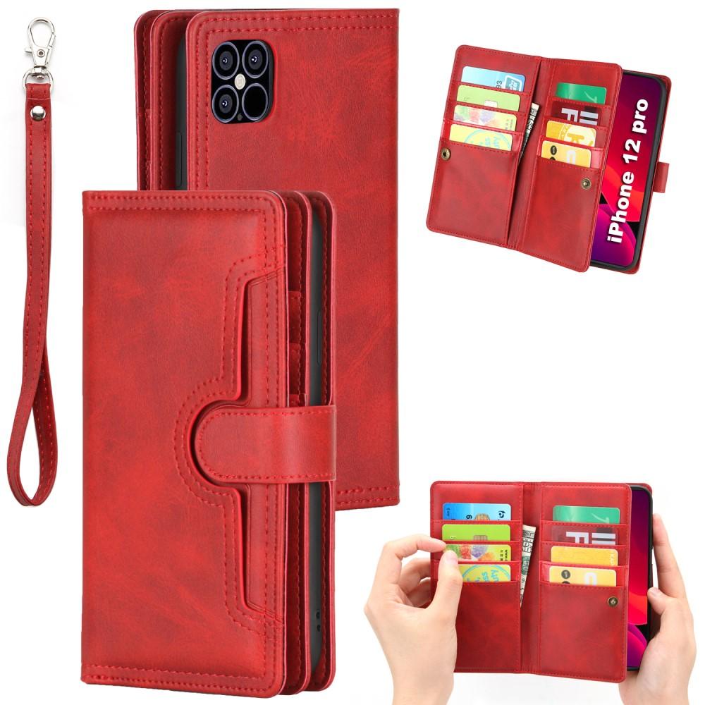 Multi-Slot tipo cartera de cuero iPhone 12 Mini Rojo