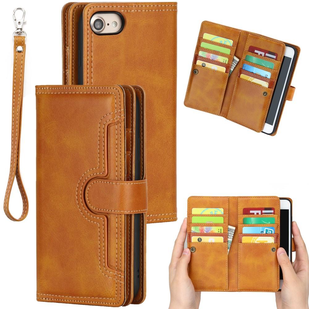 Multi-Slot tipo cartera de cuero iPhone 7/8/SE Coñac
