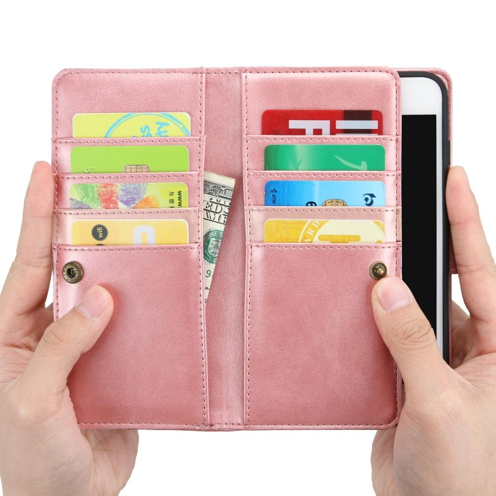 Multi-Slot tipo cartera de cuero iPhone 8 oro rosa