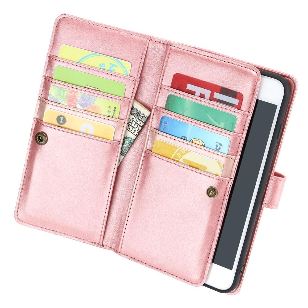 Multi-Slot tipo cartera de cuero iPhone 8 oro rosa