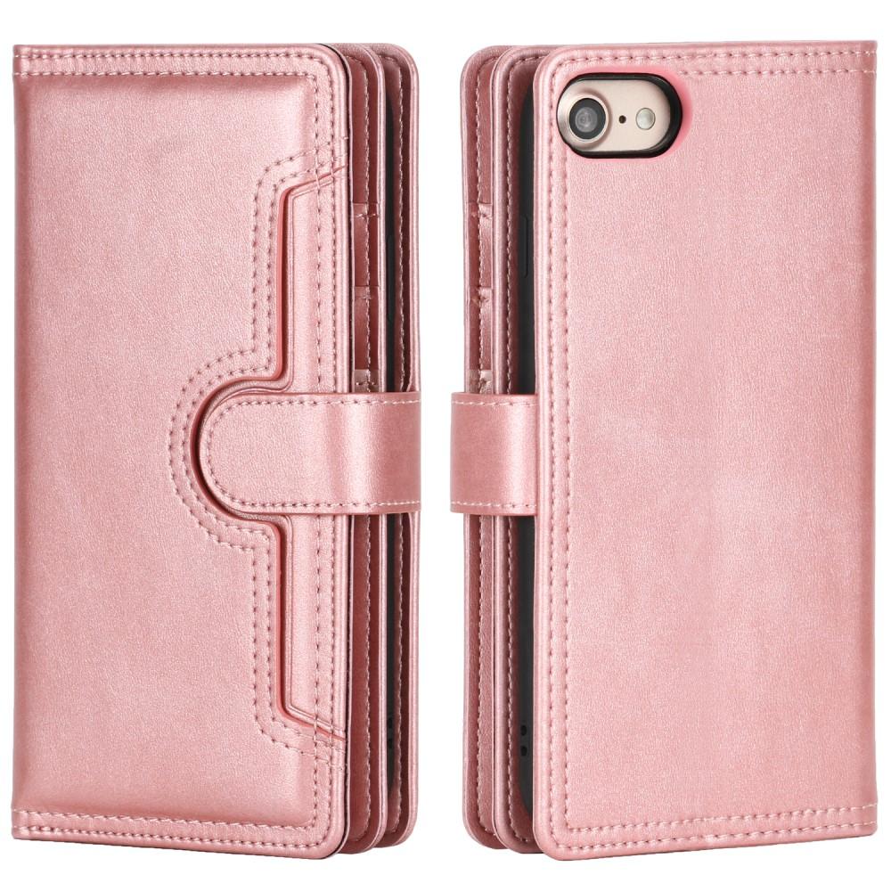 Multi-Slot tipo cartera de cuero iPhone 7 oro rosa