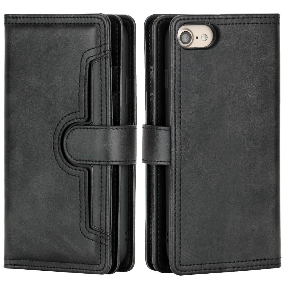 Multi-Slot tipo cartera de cuero iPhone 8 negro