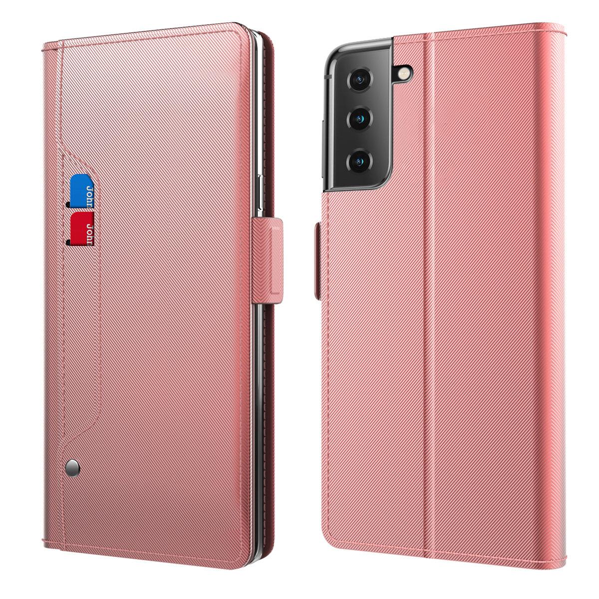 Funda con solapa Espejo Samsung Galaxy S21 Plus Pink Gold