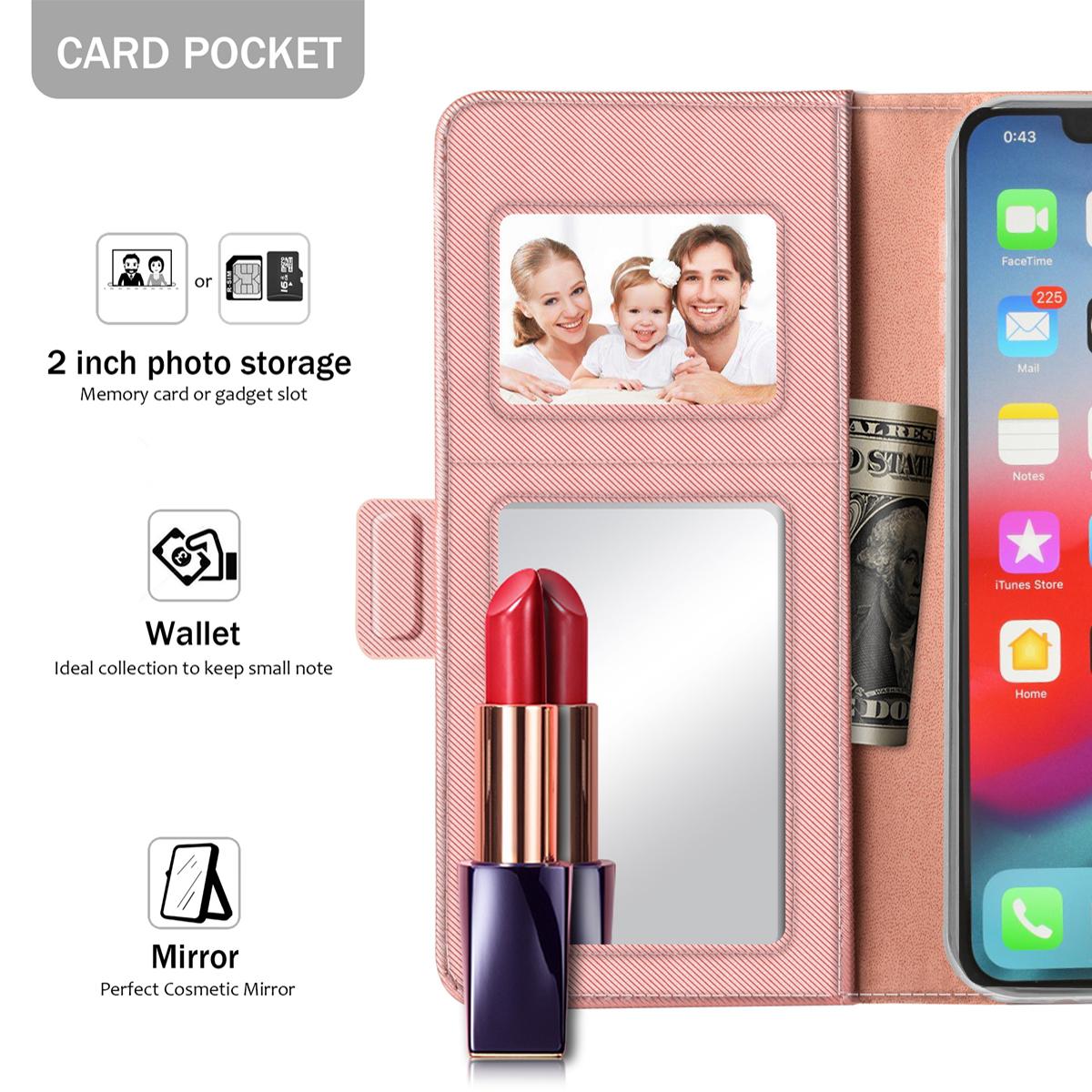 Funda con solapa Espejo iPhone 12 Mini Pink Gold