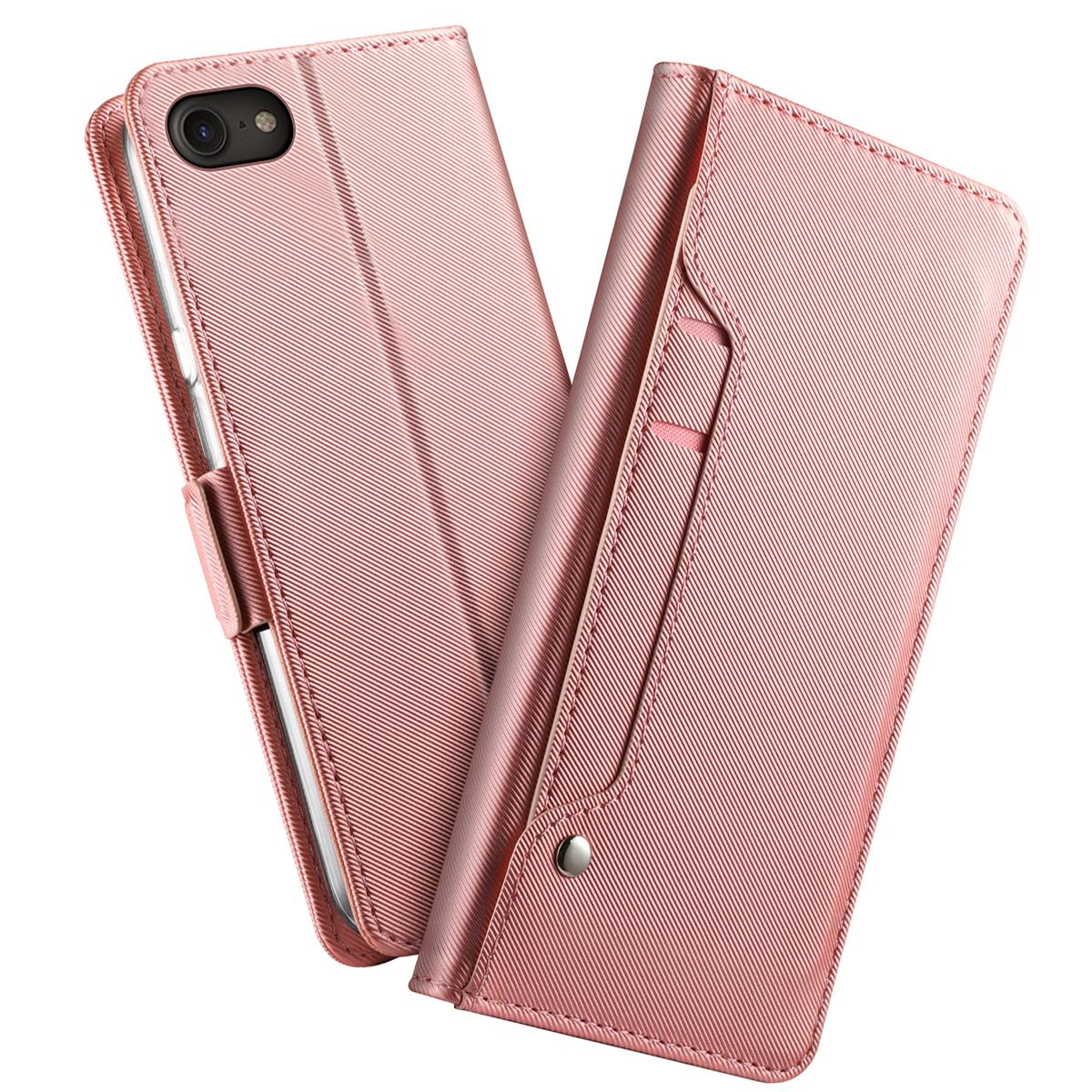 Funda con solapa Espejo iPhone SE (2020) oro rosado