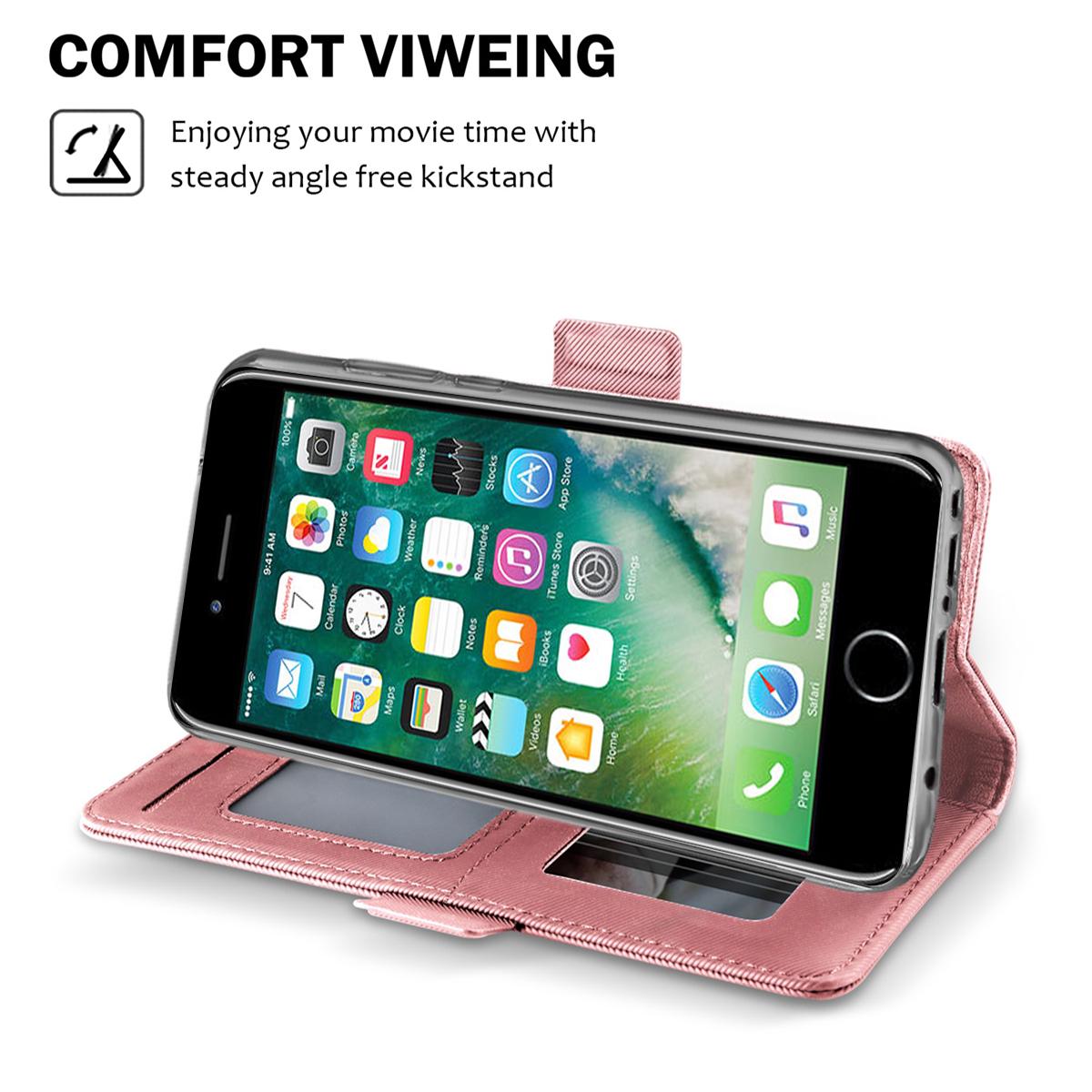 Funda con solapa Espejo iPhone SE (2020) oro rosado